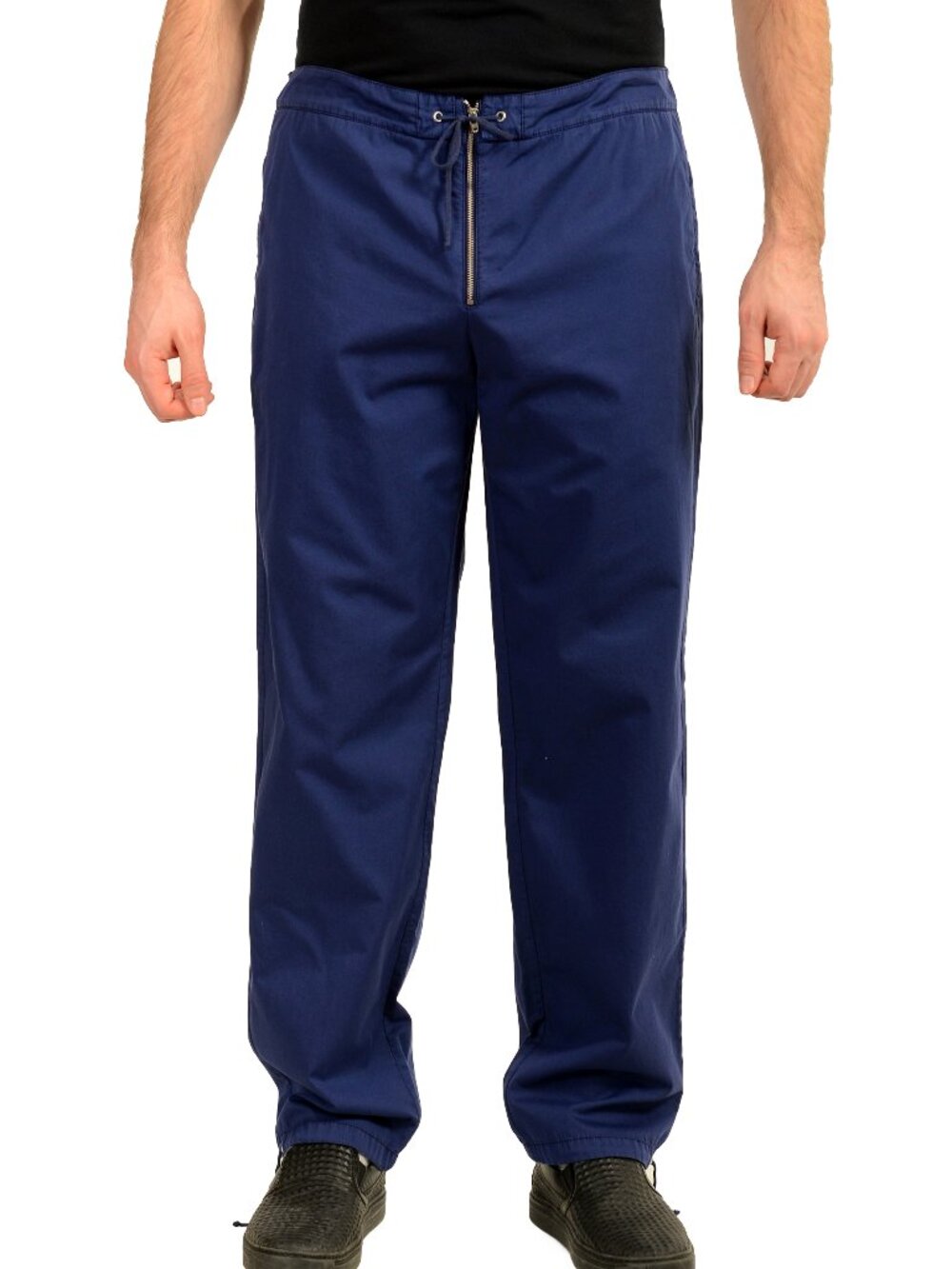 Malo Men's Navy Blue Flat Front Casual Pants US 32 IT 48